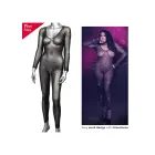 Radiance võrkbodi avatud jalgevahega – must – Plus size — Foto 2