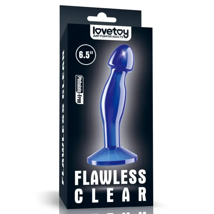 Lovetoy Flawless Clear – прозрачная анальная пробка для простаты – прозрачный – 6,5" / 16,5 см