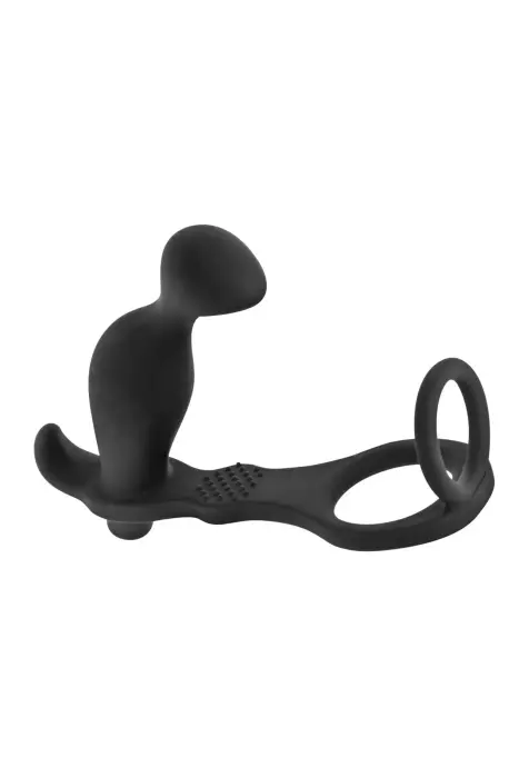 BLUE JUNKER Prostate Stimulator Cockring Plug AP070 - Black Photo