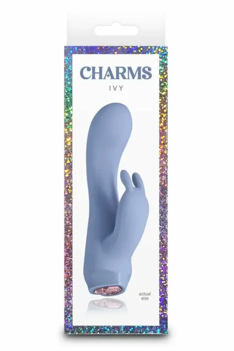 NS Novelties Charms Ivy компактный силиконовый вибратор – LED кнопка-сердечко – синий – 13,4 см