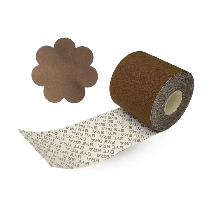 Bye Bra kebite 6.5cm x 5m & satiinist katted – pruun – üks suurus