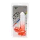Kiotos Cox krāsains dildo – 18 cm (7″) – Caurspīdīgs/Sarkans — Foto 8