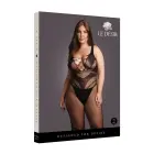 Võrkbodi rõhutatud joontega – must – Plus size — Foto 1