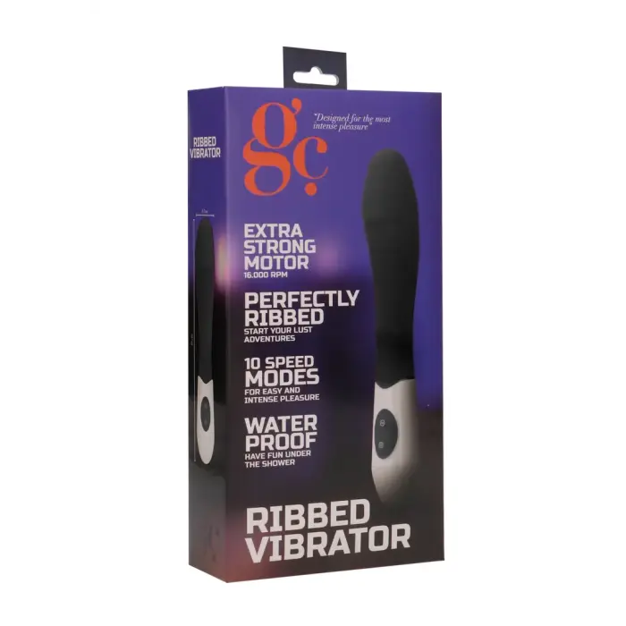 Rievots vibrators – 19 cm (7.5″) – melns