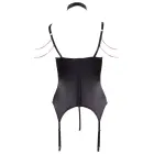 Abierta Fina Strappy Basque with Removable Chains and Crotchless String – Rose Gold – 80B/M — Photo 8