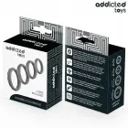Addicted Toys silikona teksturētu dzimumlocekļa gredzenu komplekts – 4 lokāmi izmēri – melns — Foto 3