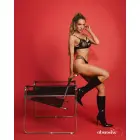 Dominna 2-daļīgs komplekts – mākslīgā āda un tīkliņš – melns – S/M — Foto 2