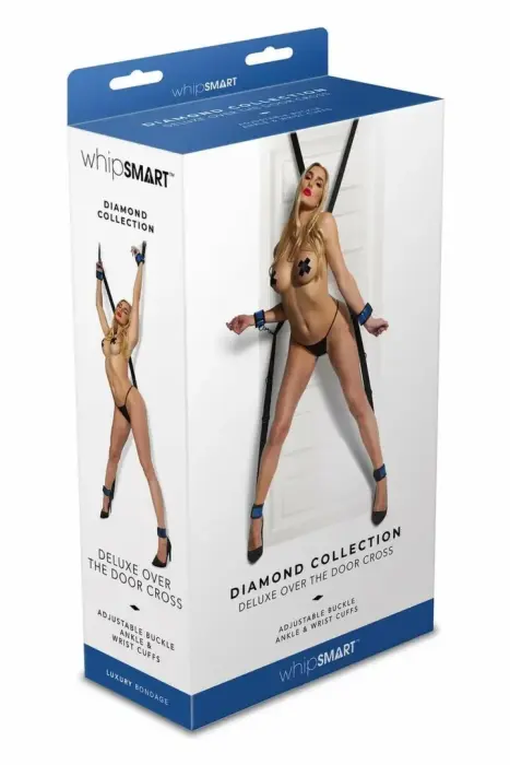 WHIPSMART Diamond Over the Door Cross – ierobežošanas sistēma ar 4 aprocem – regulējama – zila