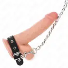 KINK Leather Ring with Adjustable Strap & Metal Chain 21.5x2 cm – Black — Photo 2