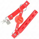 KINK TPE bumbiņas knevelis 4cm ar Rojo slēdzeni – sarkans — Foto 2