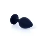 Plug-Jewellery Черная анальная пробка с розовым бриллиантом – 8 cm (3.1″) — Фото 2