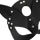 Coquette Chic Desire Vegan Leather Mask with Bunny Ears - Elegant Black — Foto 4