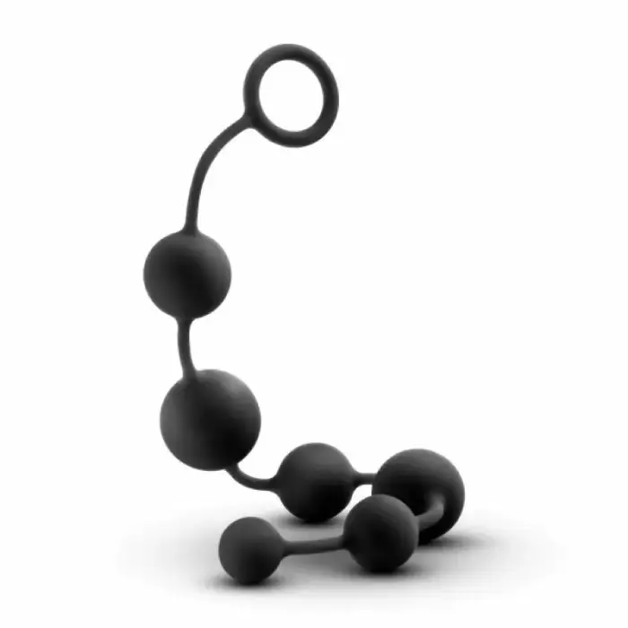Blush Novelties Anal Adventures Platinum Large Silicone Beads – 30 cm – Black