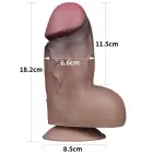 LoveToy Dual Layered Platinum Silicone Cock – realistlik kahekihiline dildo – silikoon – 17,8 cm — Foto 2