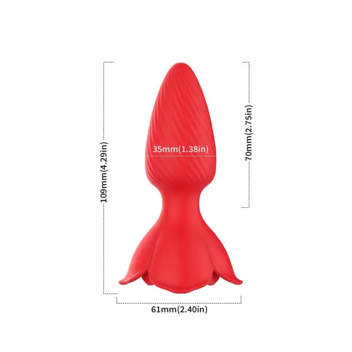 Honey Jelly вибрирующая анальная пробка с дизайном розы – 7 cm