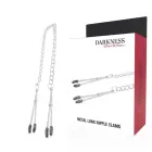 Darkness Adjustable Stainless Metal Nipple Clamps with Chain – Silver — Photo 1