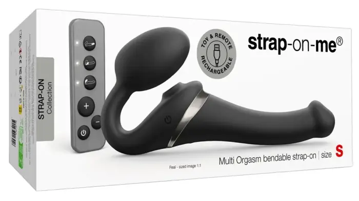 Многооргазменный гибкий страпон-вибратор – 14.7 cm (5.8″) – черный