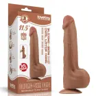 LoveToy King Sized Sliding Skin Dual Layer Dong – realistic dildo – TPE – brown – 29.2 cm — Photo 1