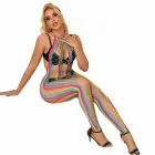 Subblime 952358 Rainbow Mesh Halter Neck Dress – One Size — Photo 5