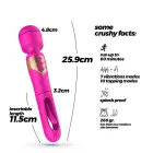 Big Ben Dubultais wand masāžas vibrators ar G-punkta stimulatoru – 26 cm (10.2″) – rozā — Foto 6
