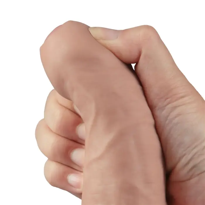 Real Softee uzlādējams vibrējošs dildo – 23 cm (9″) – Miesas krāsa Foto 11