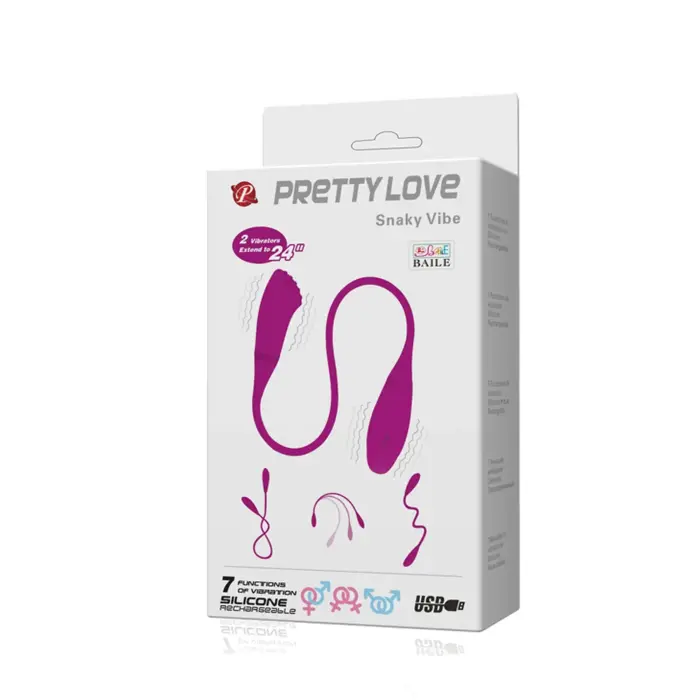 PRETTY LOVE Snaky Vibe lokans divpusējs vibrators – daudzkrāsains Foto 8