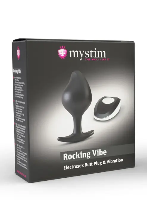 Mystim Rocking Vibe S silikona elektrostimulācijas anālais aizbāznis – melns Foto 3