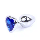 Plug-Jewellery Silver Heart анальная пробка – 7 cm (2.8″) – Темно-синяя — Фото 9