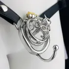 Fancy – stainless steel chastity device with urethral insert and belt — Photo 1