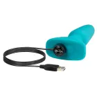 b-Vibe Rimming 2 analinis vibratorius su besisukančiais perlais – 15 cm (5.9″) – Mėlynas — Nuotrauka 7