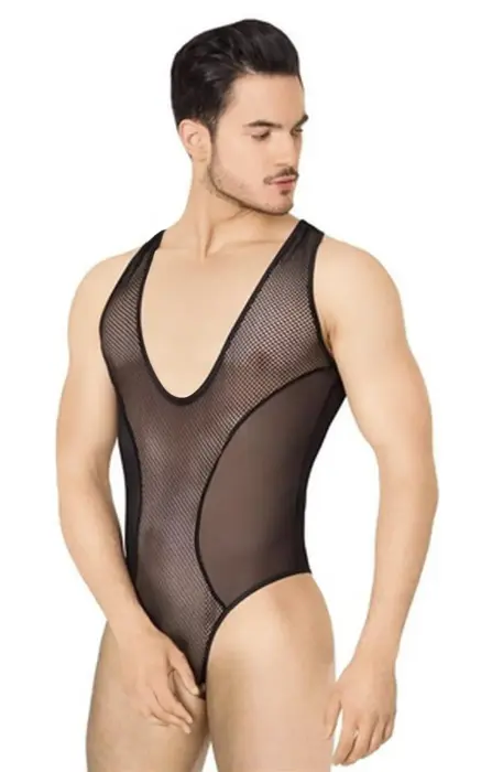 Body 4609 mesh bodysuit – black – XL