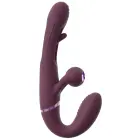 Javida Strapless Strap-On Flic dubultais vibrators – rozā — Foto 4