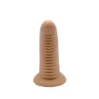 Rievots dildo ar piesūcekni – 20 cm (8″) – Miesas krāsa — Foto 3