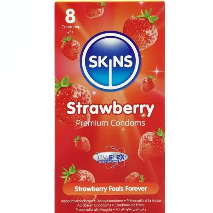 Skins Strawberry Flavored Condoms – 10 pcs