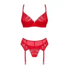 Obsessive Ingridia 3-Piece Lingerie Set – Red – XS/S — Photo 3