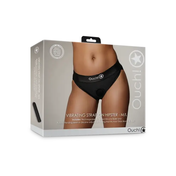 Vibrating Strap-on Hipster – M/L – Black