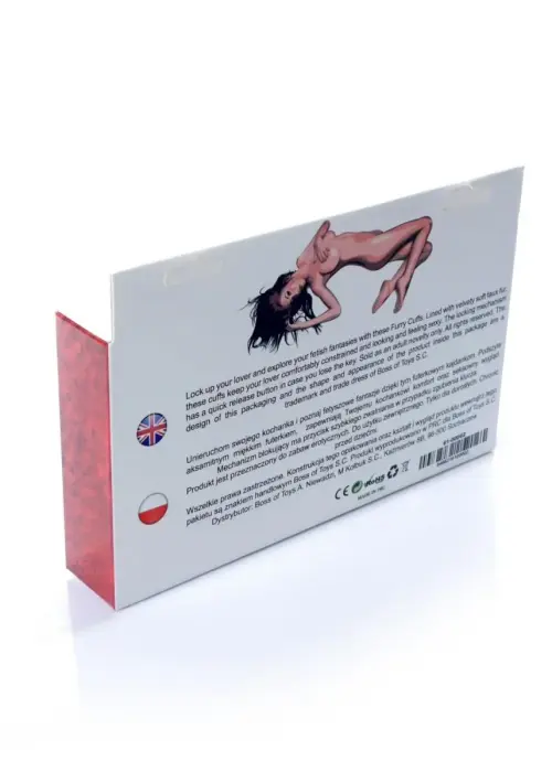 Kajdanki Fetish B - Series- Furry Cuffs Red Photo