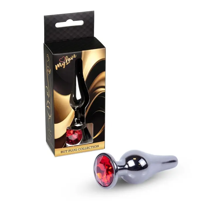 MyLove Toys Jewellery Dark Silver anaaltapp – 9.5 cm – Punane