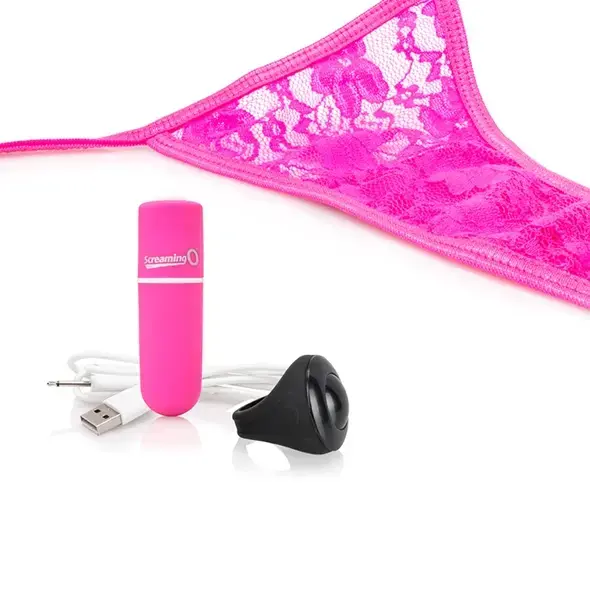 Screaming O Charged Panty Set valkājams vibrators – rozā