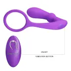PRETTY LOVE Warren Purple Wireless Remote Control Vibrating Cock Ring with Anal Plug — Photo 7