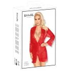 Kimono halāts – sarkanas mežģīnes ar zelta spīdumu – S/M Foto 1