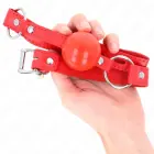 KINK TPE bumbiņas knevelis 4cm ar Rojo slēdzeni – sarkans — Foto 4