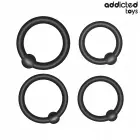 Addicted Toys Silicone Adjustable Pressure Rings Set – 4 Sizes, Black — Photo 5