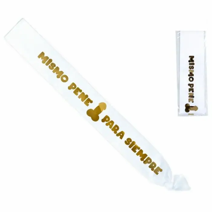 Diablo Picante novelty party sash – white with silver motifs – one size