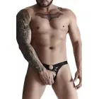 Men's Jockstrap with Open Back and Decorative Ring – Black – S/M — Photo 1