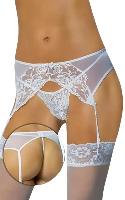 Garterbelt 3317 with Thong – White – S/M