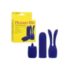 Pleasure Kits Temptation Collection – перезаряжаемая вибропуля + 2 силиконовые насадки – синяя — Фото 7