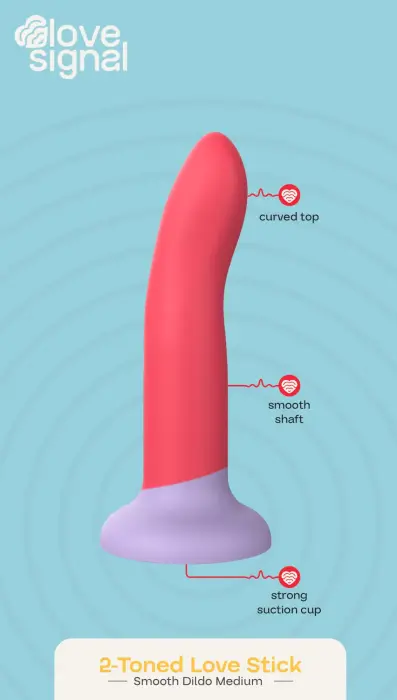 Divtoņu Love Stick vidējs dildo – 17 cm (6.7″) – Rozā