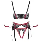 Cottelli Bondage Hebe pesukomplekt – must/punane – XL — Foto 7