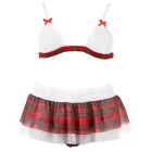 Red Checkered Lingerie Set with Lace and Tulle – M — Photo 5